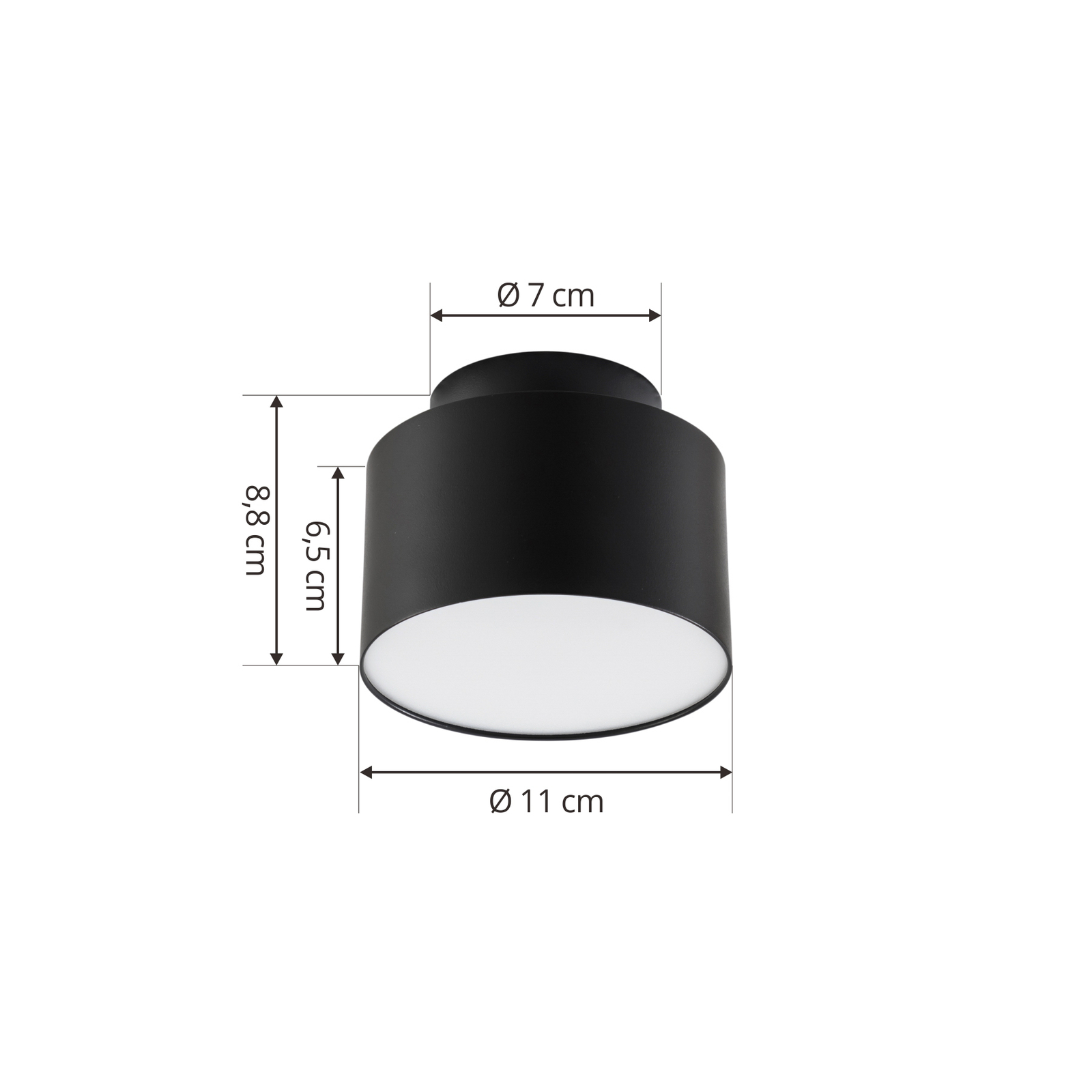 Spot LED Lindby Nivoria, 11 x 8,8 cm, noir sable, aluminium