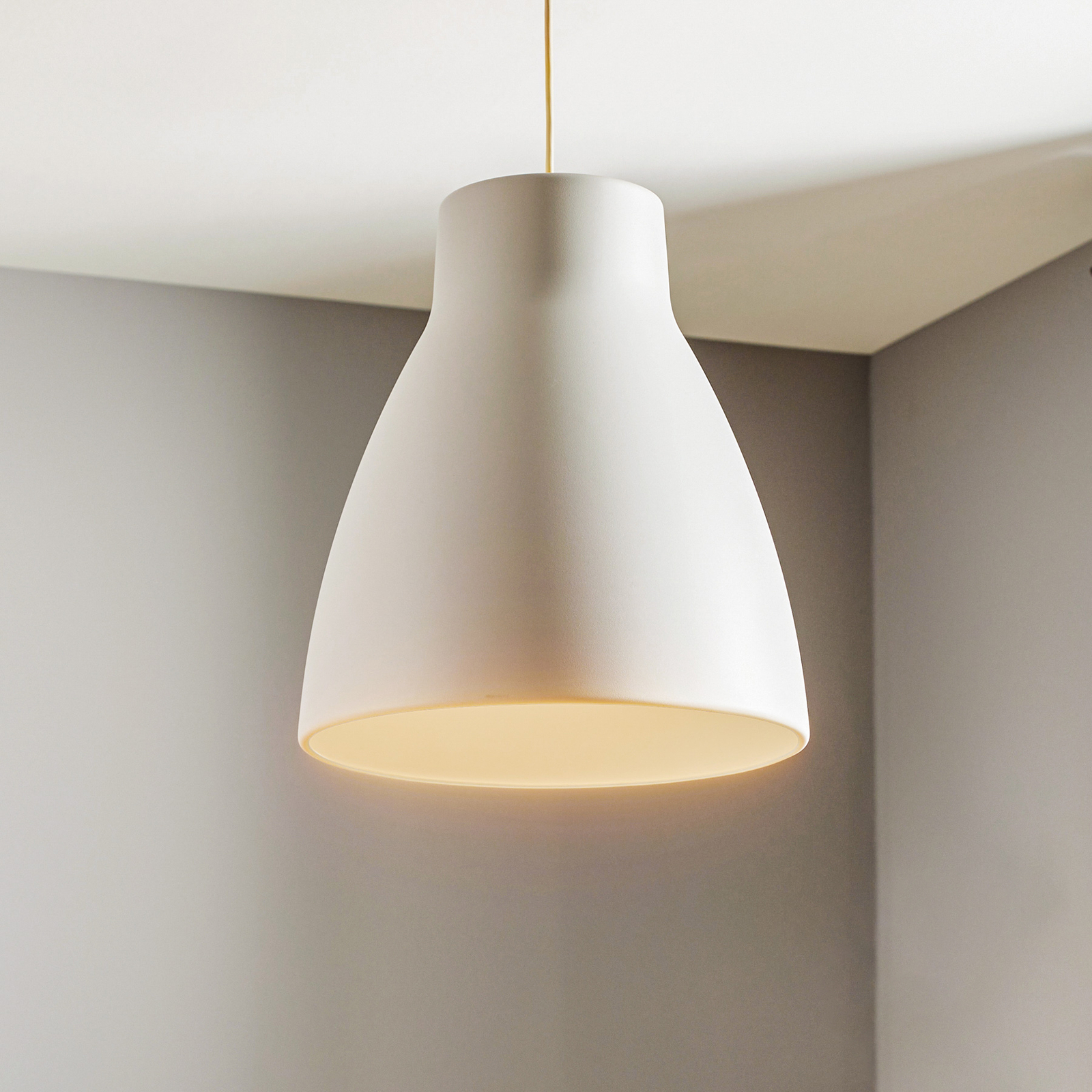 Függő lámpa Gong, Ø 32 cm, fehér