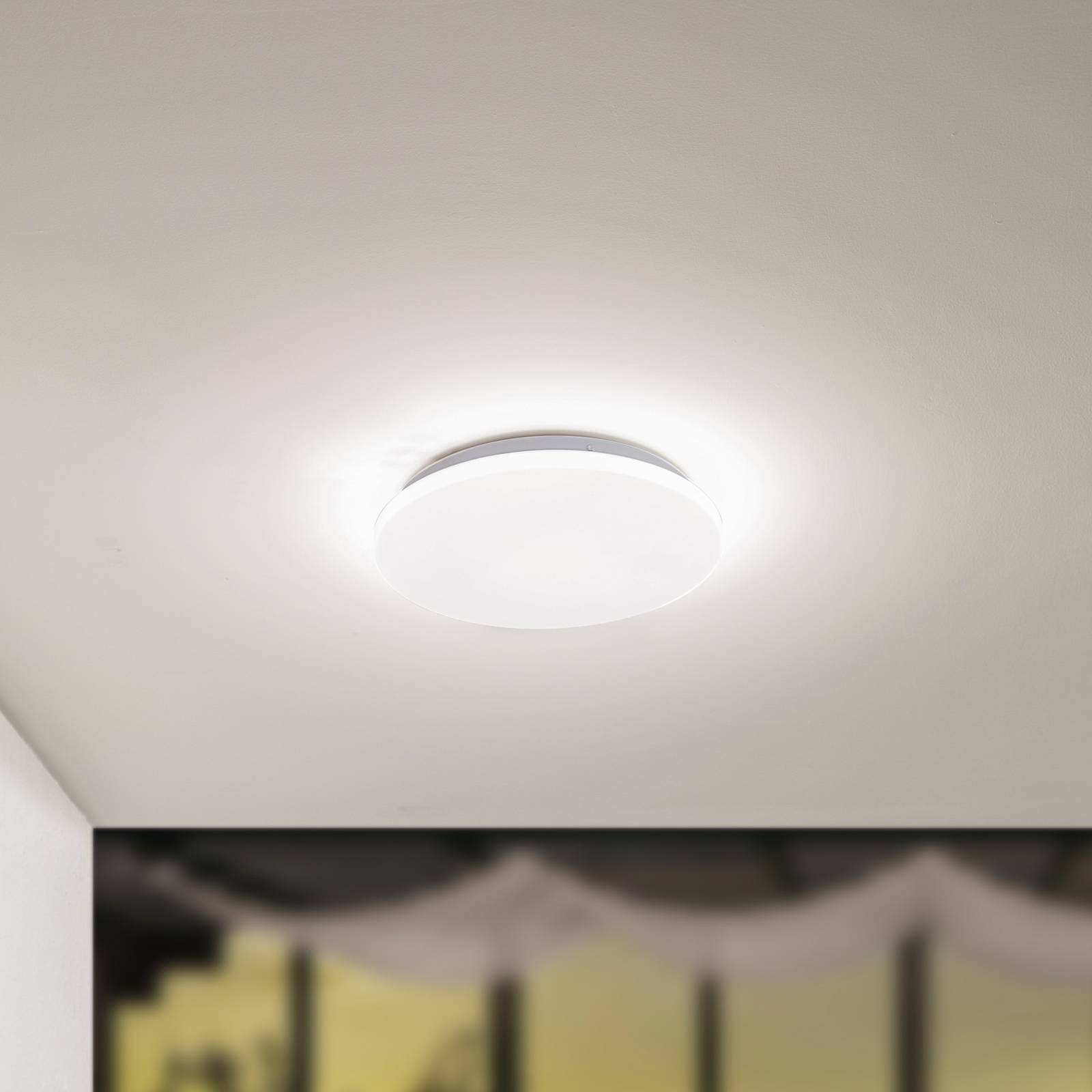 Lindby plafonnier d’extérieur LED Kirkola 4000 K Ø 34 cm blanc