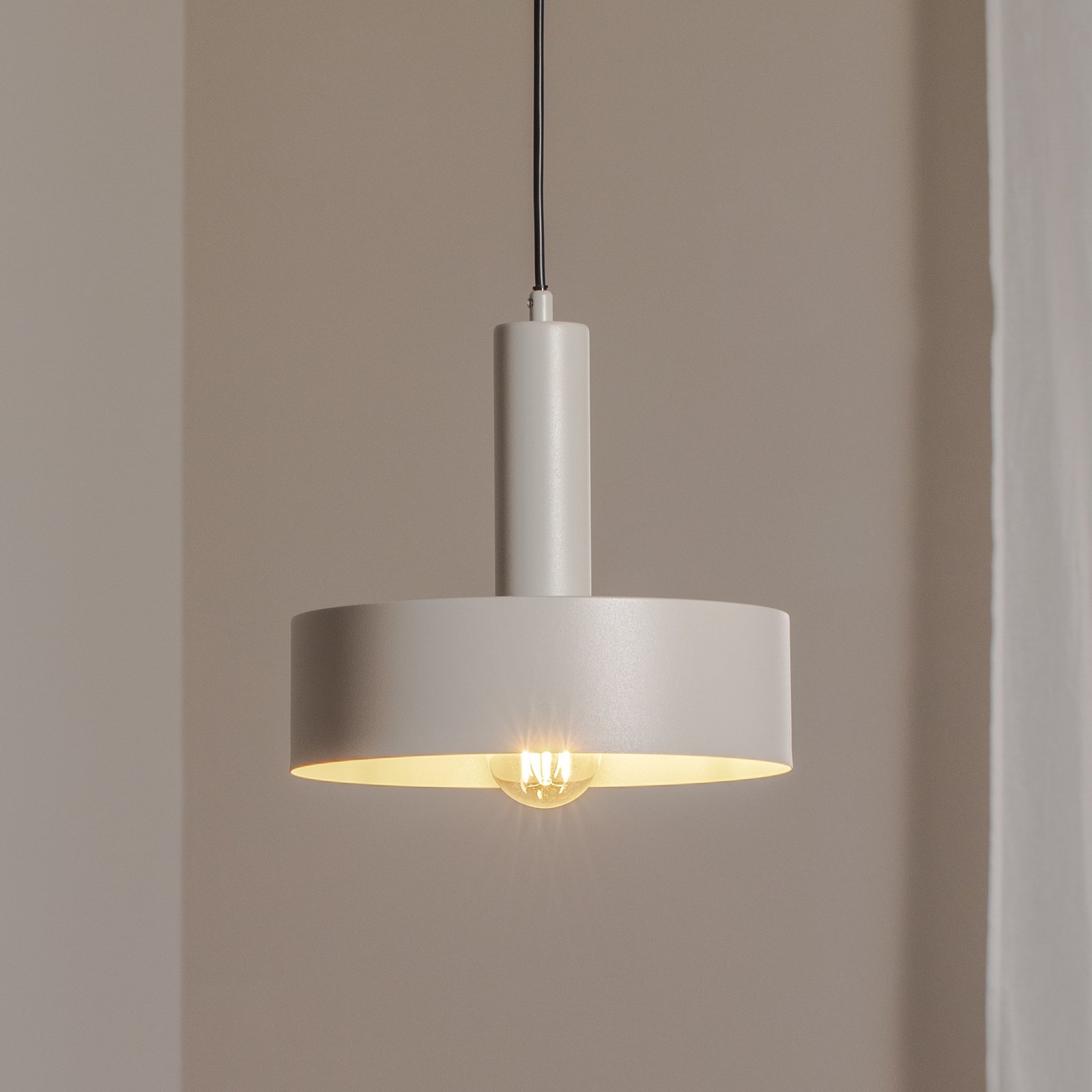 Riippuvalaisin Vitrum round, taupe, sylinterimäinen, Ø 27 cm