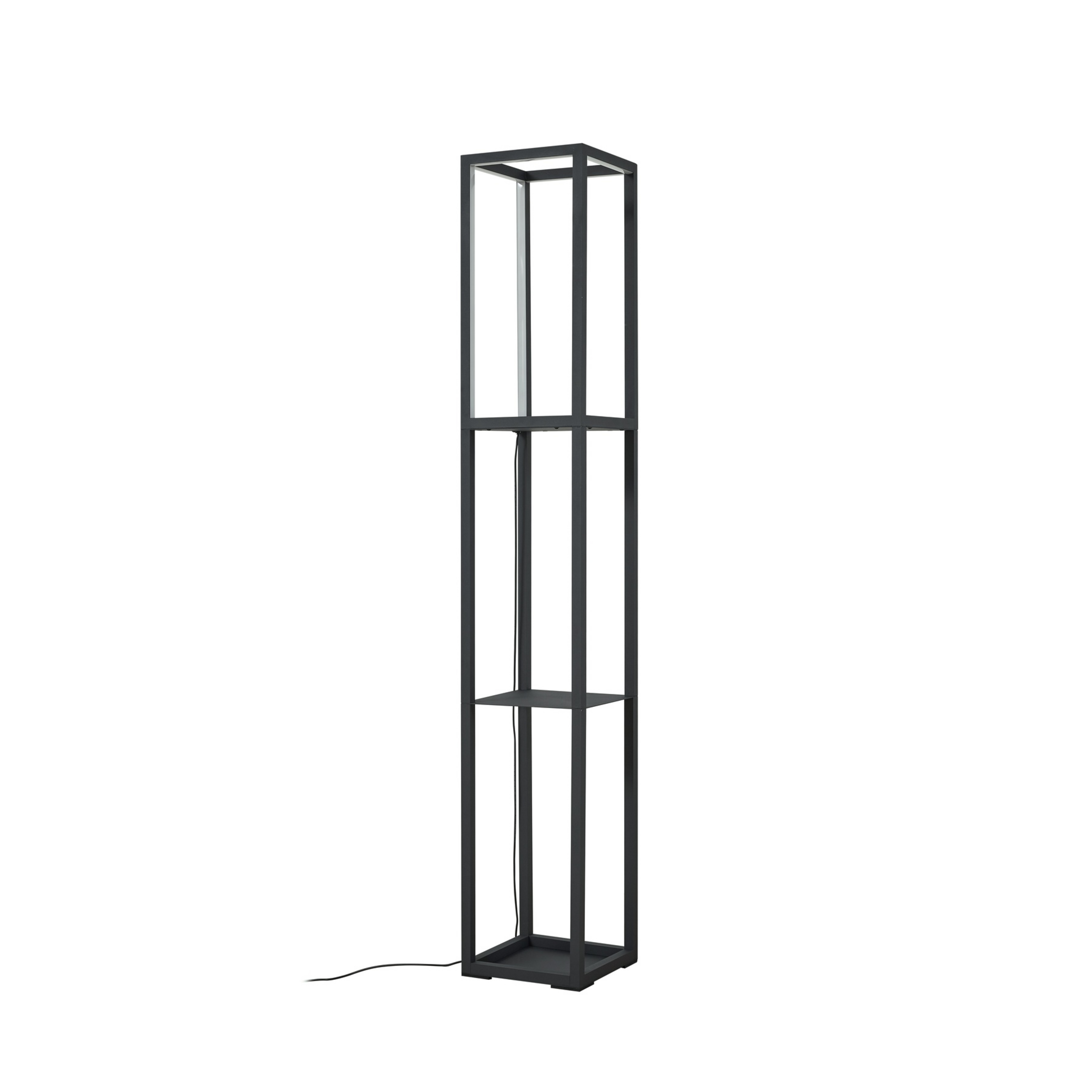 Birta LED floor lamp, height 155 cm, shelf, standing - Lindby