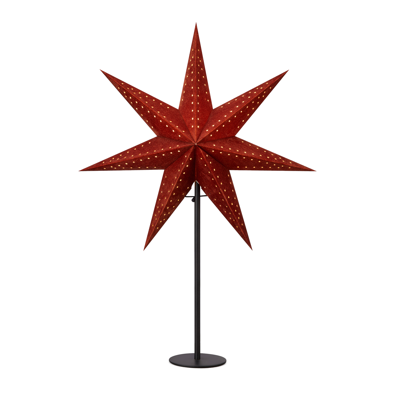 Estrela de chão Embla, Ø 45 cm, aspeto de veludo, castanho