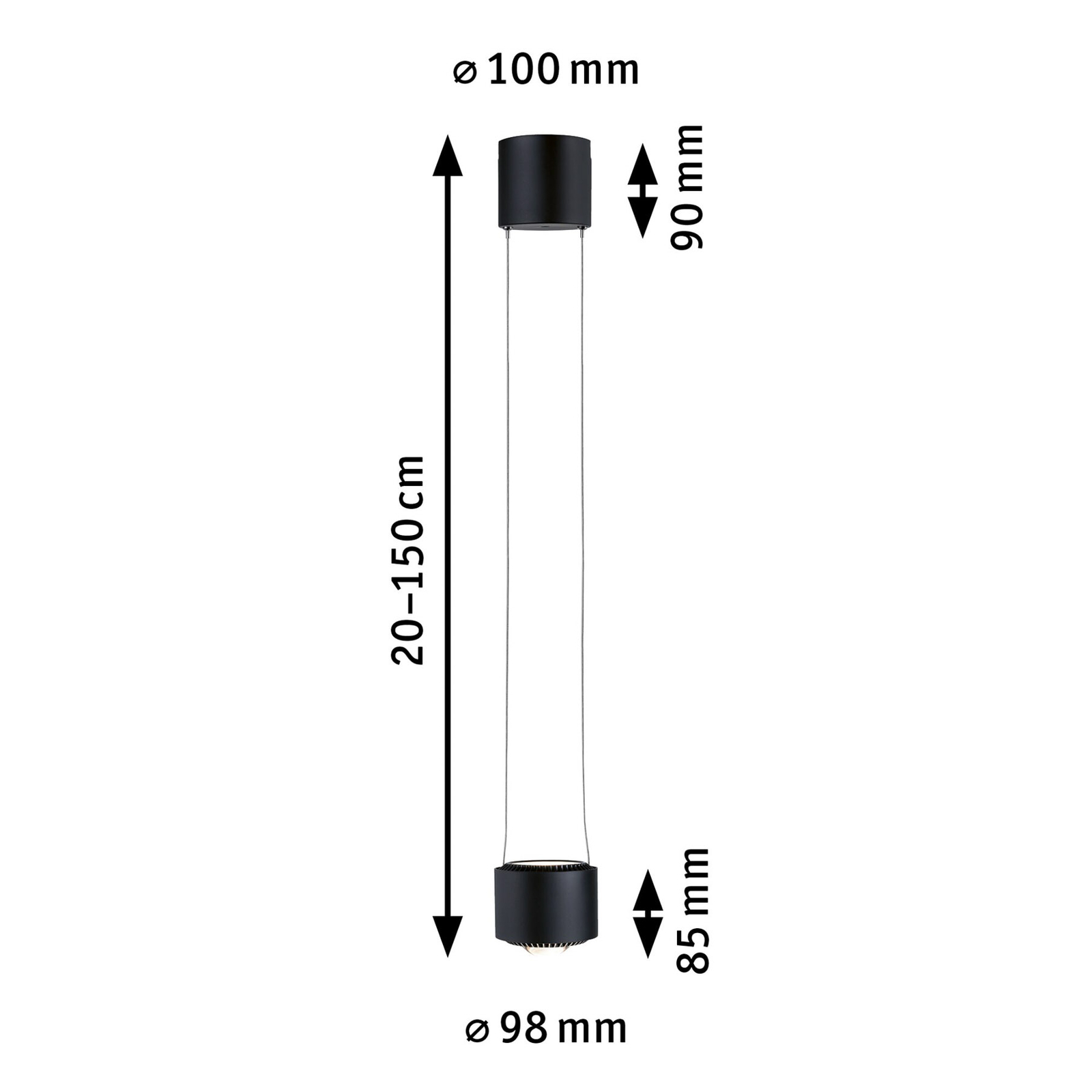 Paulmann URail Aldan LED-pendellampe, sort