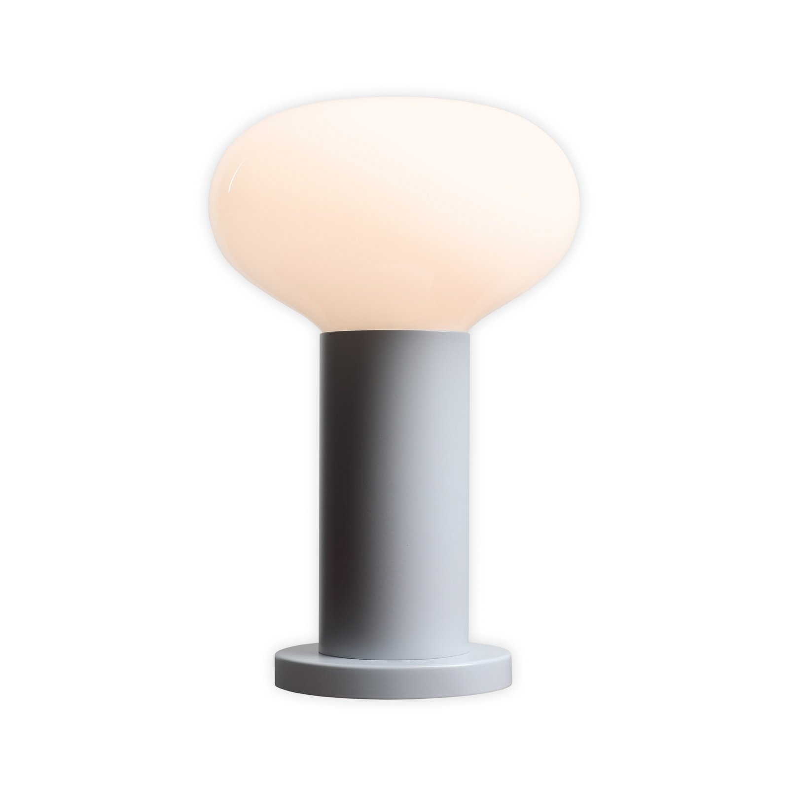 Lampa de masă Flo, gri, Ø 19 cm, sticlă Lampa de masă Flo, gri, Ø 19 cm, sticlă