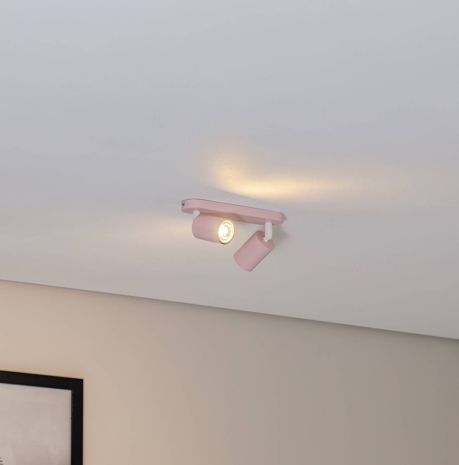 Deckenstrahler Livia, rosa, 35 cm, 2-flg., Metall, GU10 günstig online kaufen