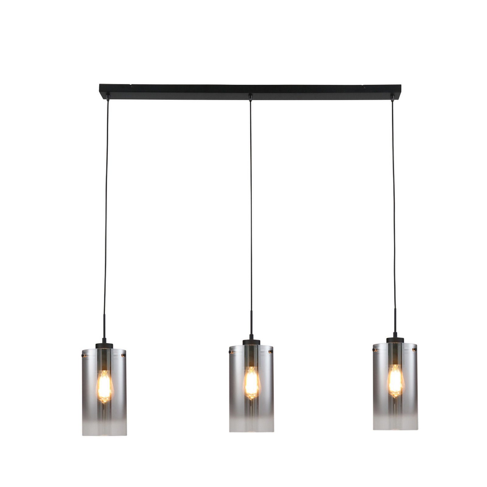 Lampă suspendată Ventotto negru/fum lungime 105 cm 3 lumini.