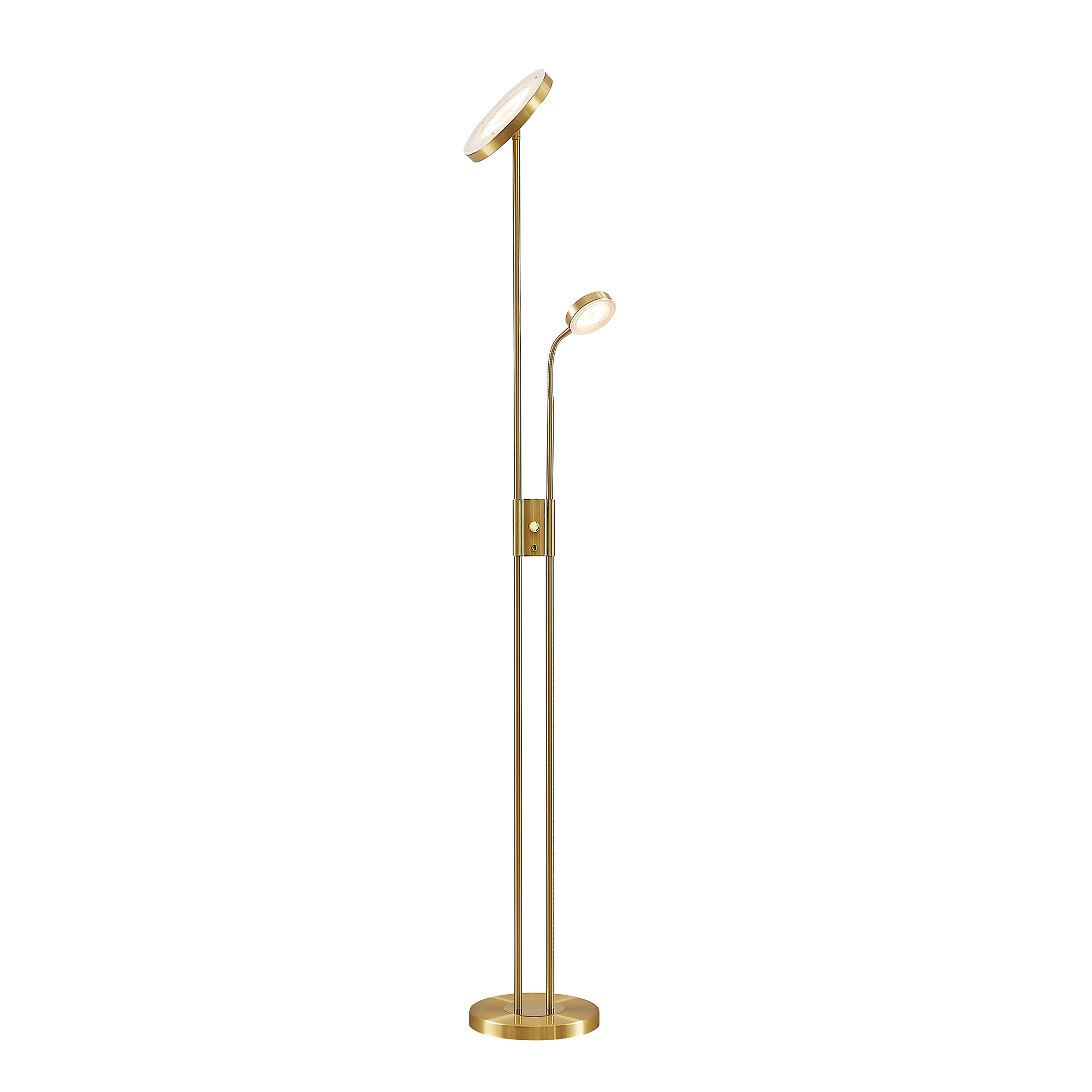 Seppa LED Lampadaire Round Matt Brass - Lindby