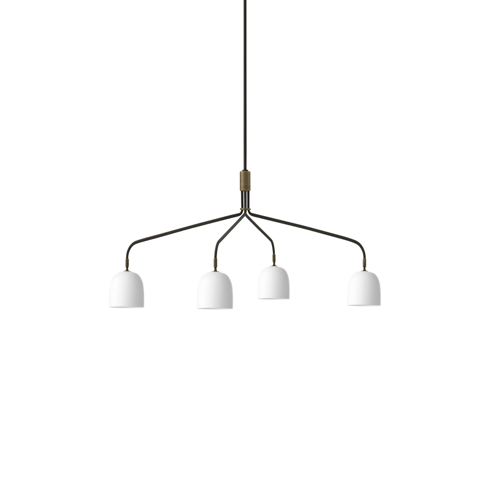 GUBI Howard 4-bulb chandelier 134x103 cm white/gunmetal