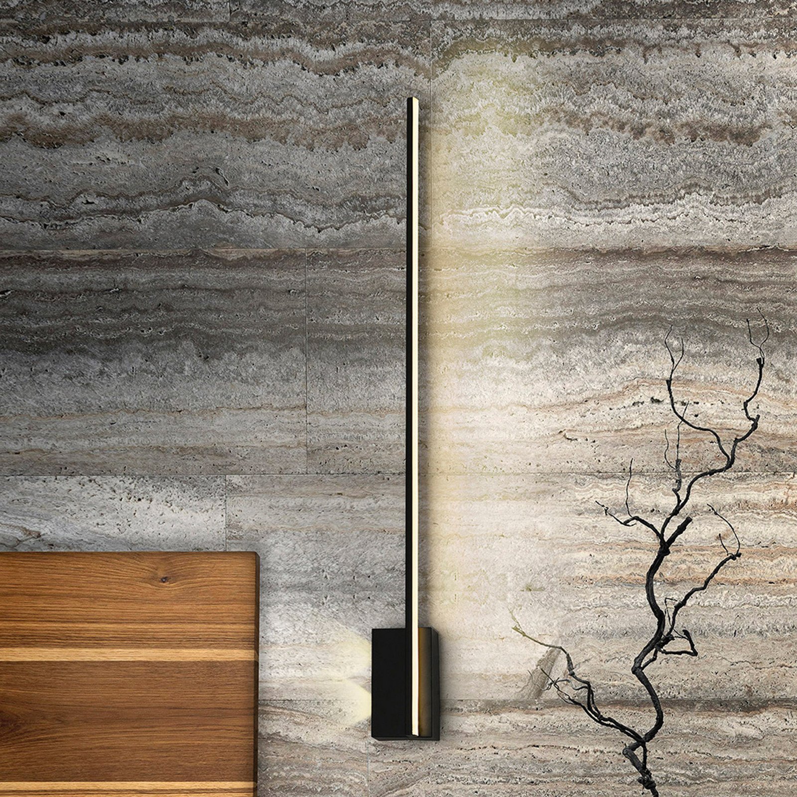 Schuller Valencia Aplică LED Stick înălțime 80 cm negru metal - Camera de zi / sufragerie - Modern - negru mat alb - Aluminiu