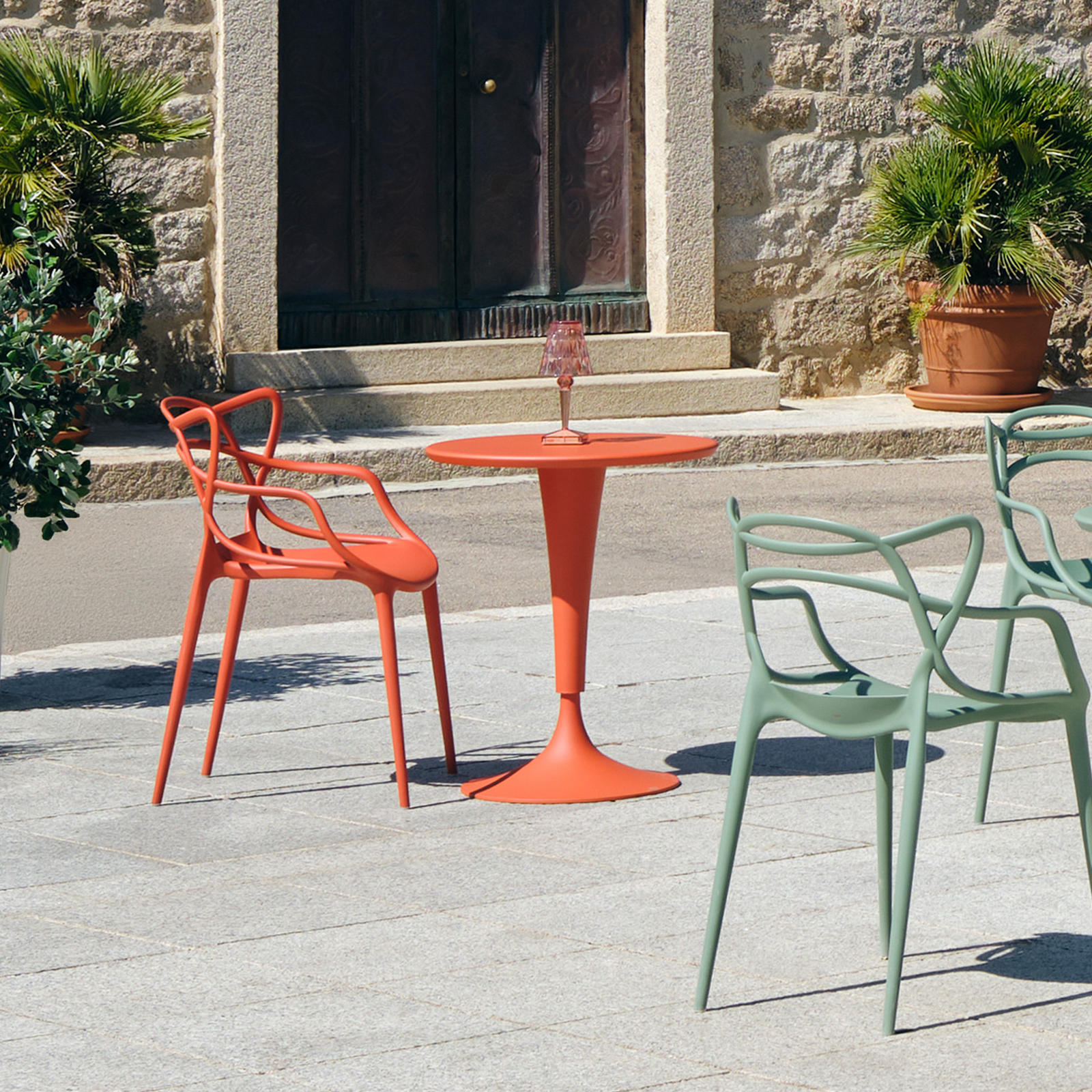 DR. NA Tisch, orange, Höhe 73 cm - Kartell