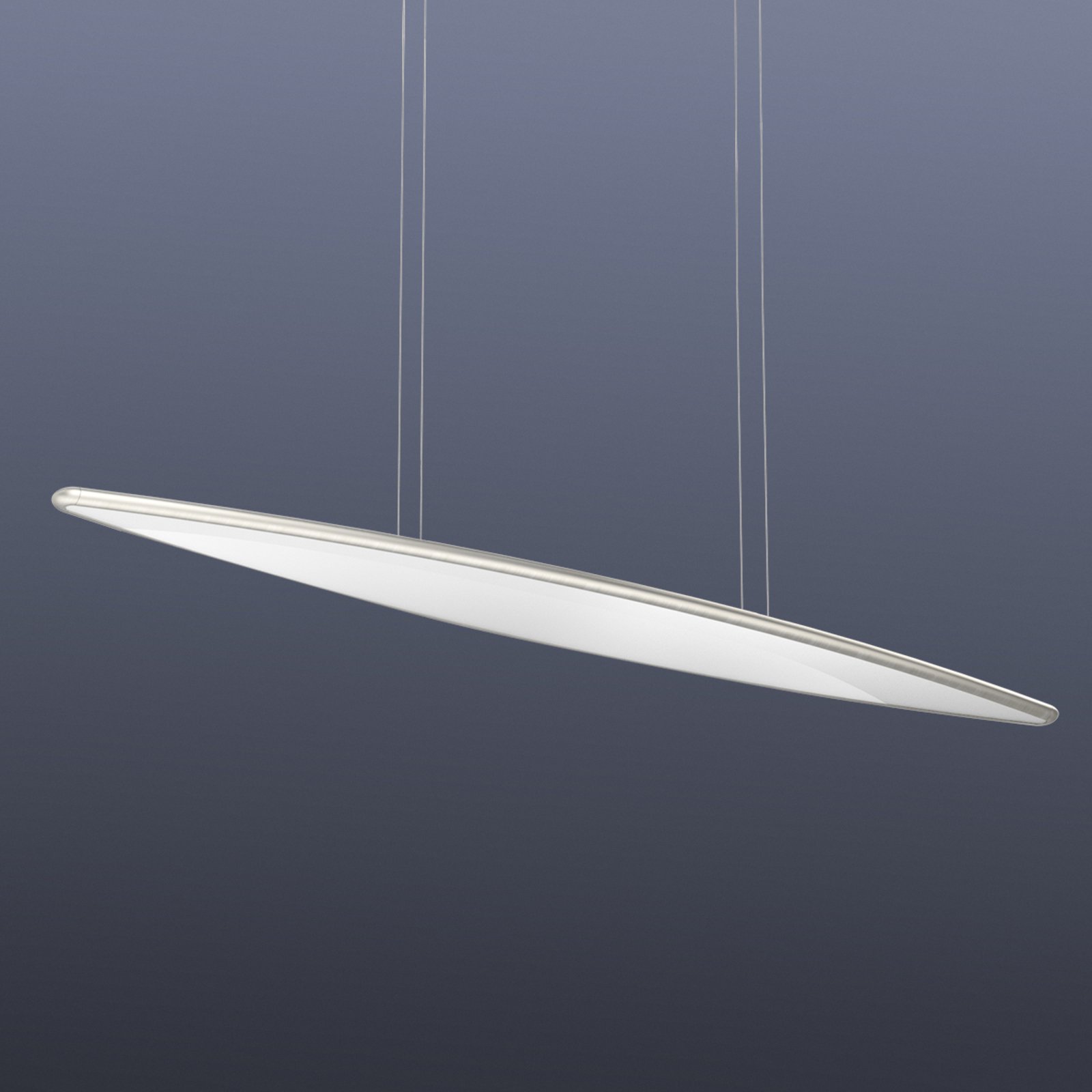 Evotec Oval LED Pendant Light Sky, for Living / Dining Room, aluminium, glass, 41 W, energy efficiency: A+, L: 140 cm, W: 20 cm