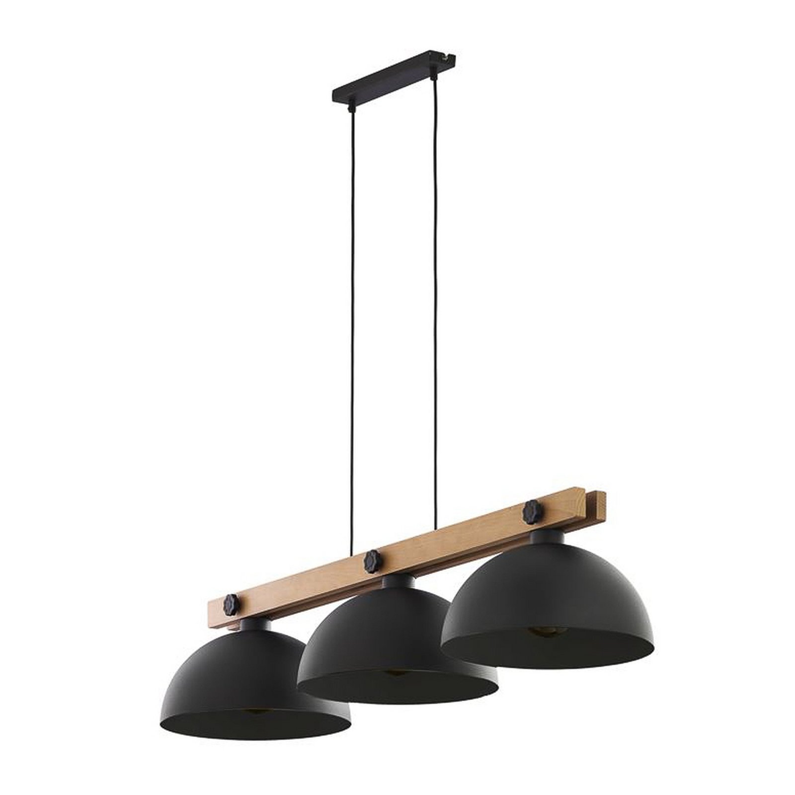 Envostar Stort sospensione 3 luci con legno natur Envostar Stort sospensione 3 luci con legno natur