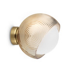 Nástenné svetlo IDEAL LUX Bloom, v mosadznej farbe, Ø 17 cm, kov