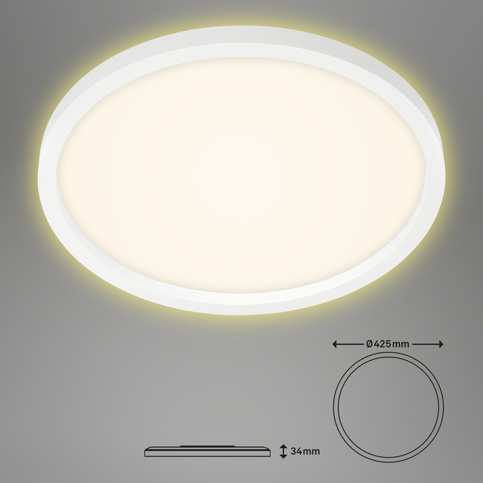 LED-taklampa 7363, Ø 42 cm, vit