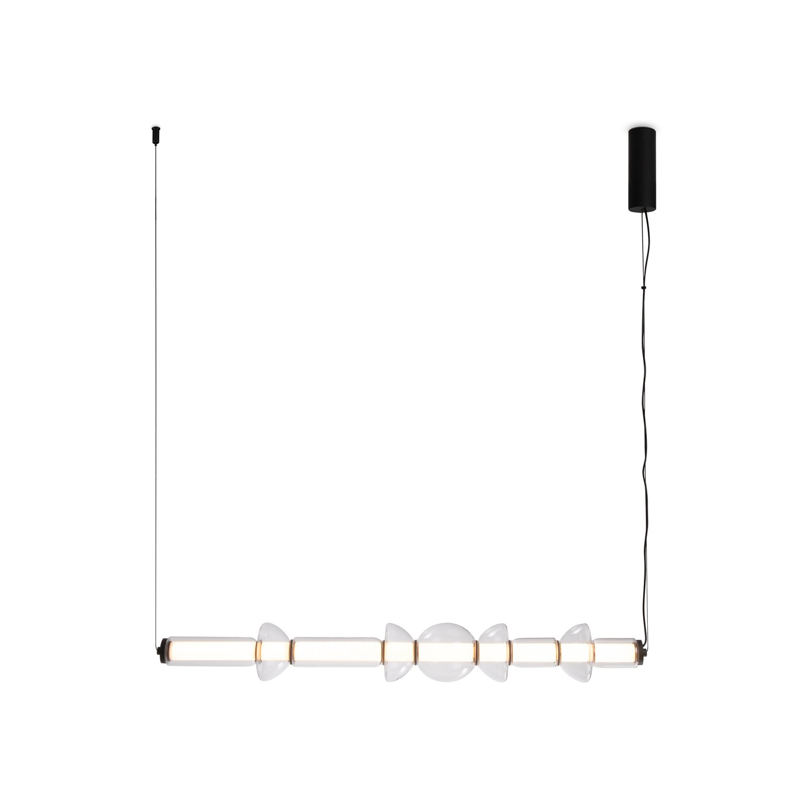 Maytoni LED-Hängeleuchte Cosmo, schwarz, Länge 98 cm, Glas