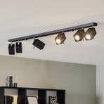 Faretto soffitto Square, nero 6 luci lineare