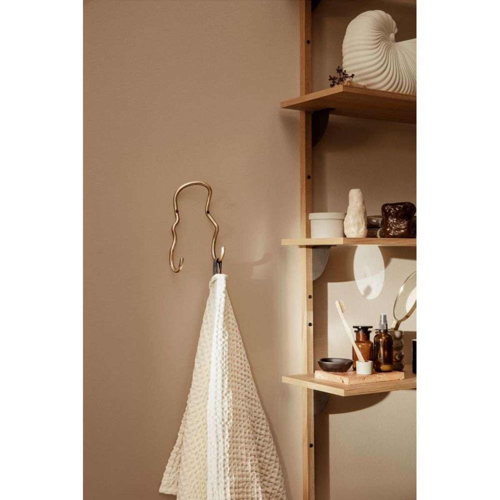 Curvature Double Hook Brass - ferm LIVING