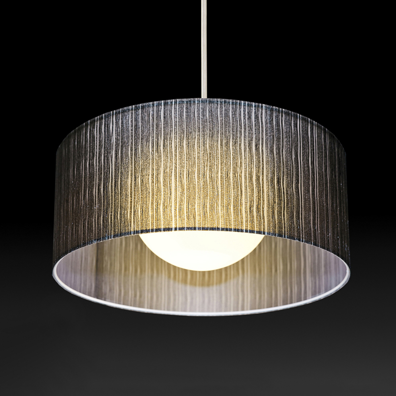 Pamalux Hanging light Ganzo D 60 cm, H 25 S 150 cm, for Hallway, plastic, organza, E27, 60 W, energy efficiency: A++, H: 25 cm