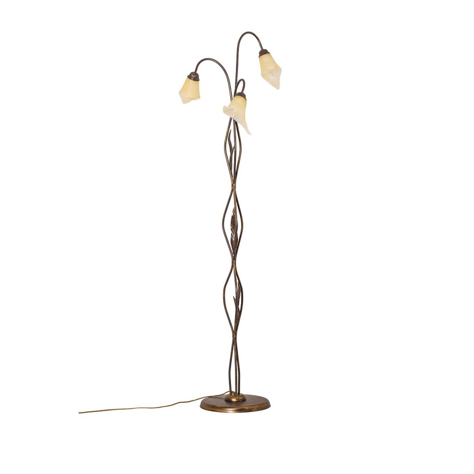 Stāvlampa Alga, 3 gaismas, dzelzs, stikls, Florentīna Stāvlampa Alga, 3 gaismas, dzelzs, stikls, Florentīna