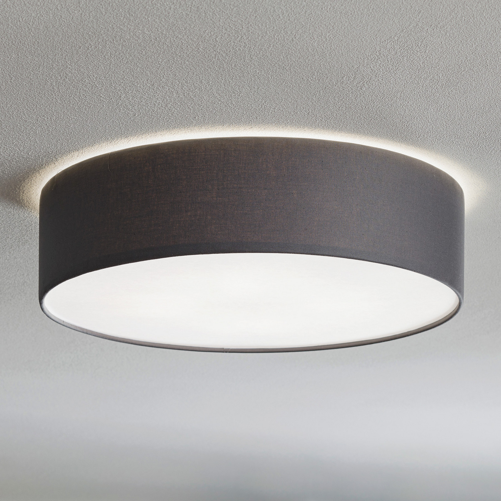 TK Lighting Plafonieră Rondo gri Ø 50 cm - dormitor - modern - Țesătură / Textil