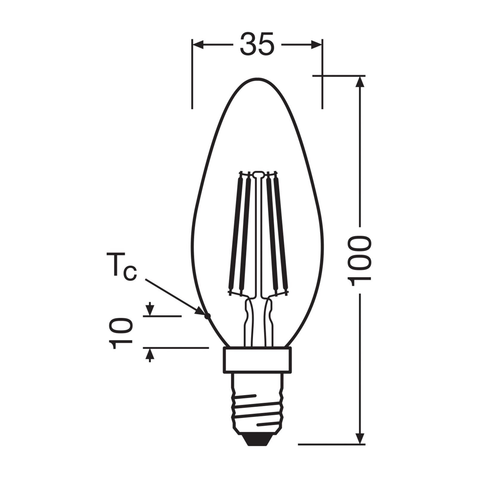 OSRAM LED bulb matt candle E14 2.2W 4000K 470lm