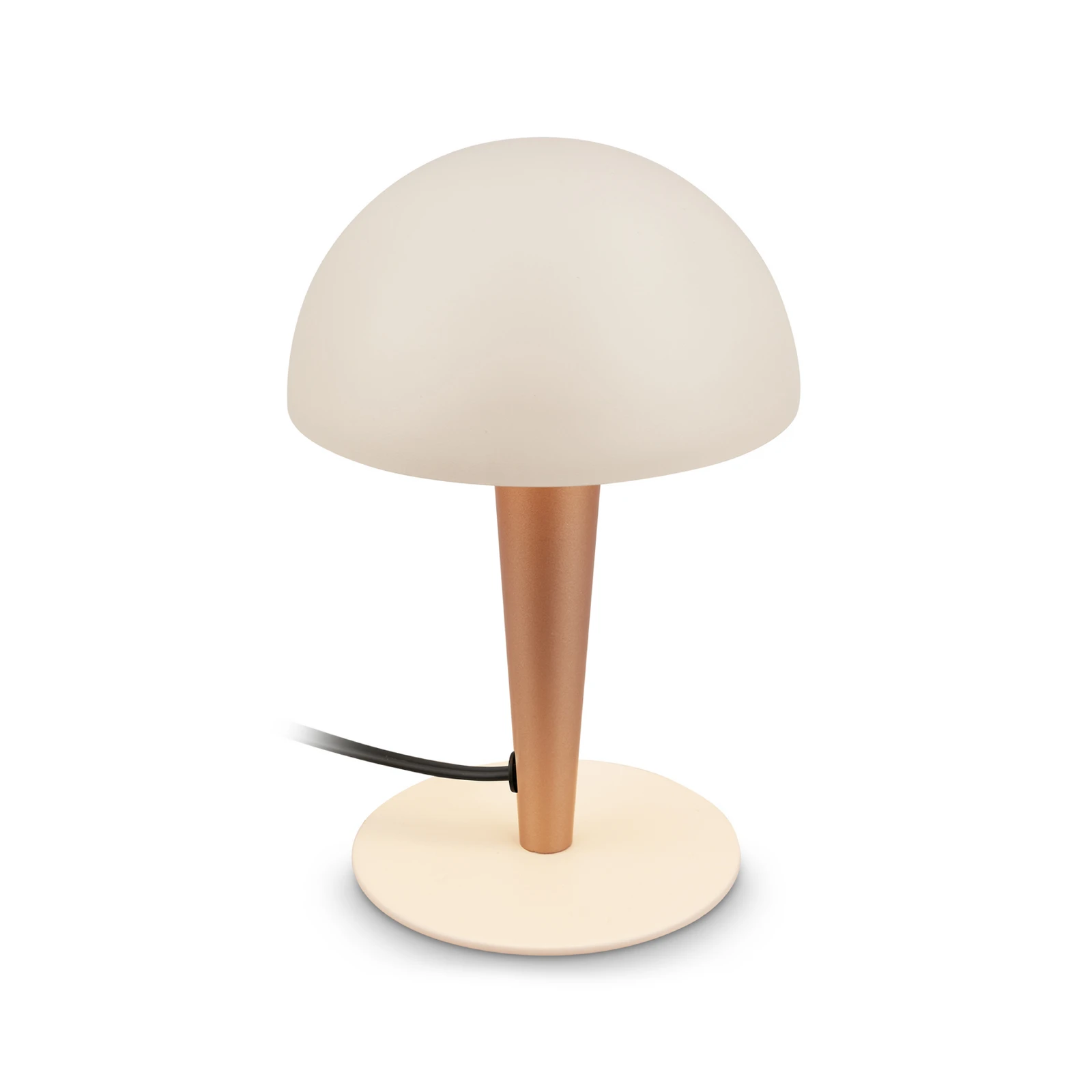 Candeeiro de mesa Wanda, castanho/cinzento, E14, altura 23 cm, metal