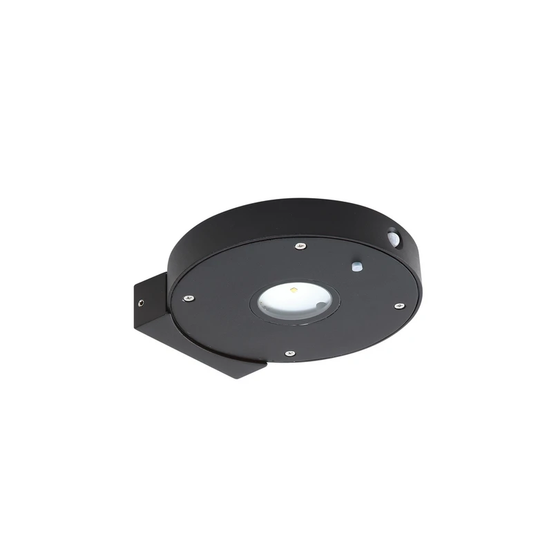 Lucande – Tavon Round LED Solarzelle Wandleuchte Dim. w/Sensor Schwarz