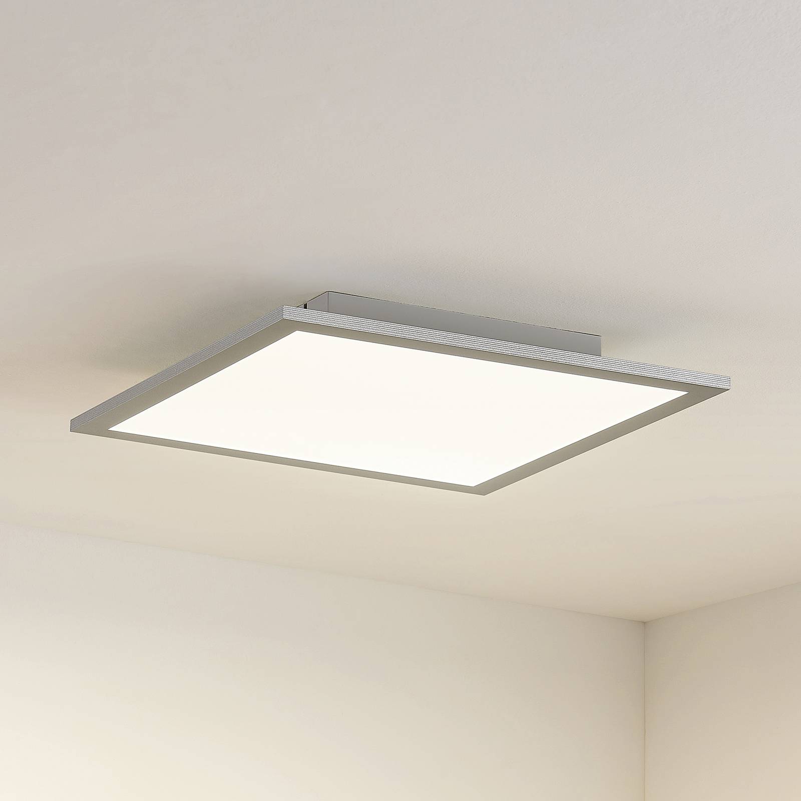 Lindby Zimmi LED-taklampe, 40 x 40cm - dimbar - led-panel - moderne kontorbelysning - lampe Arbeidsrom / kontor - aluminium, plast
