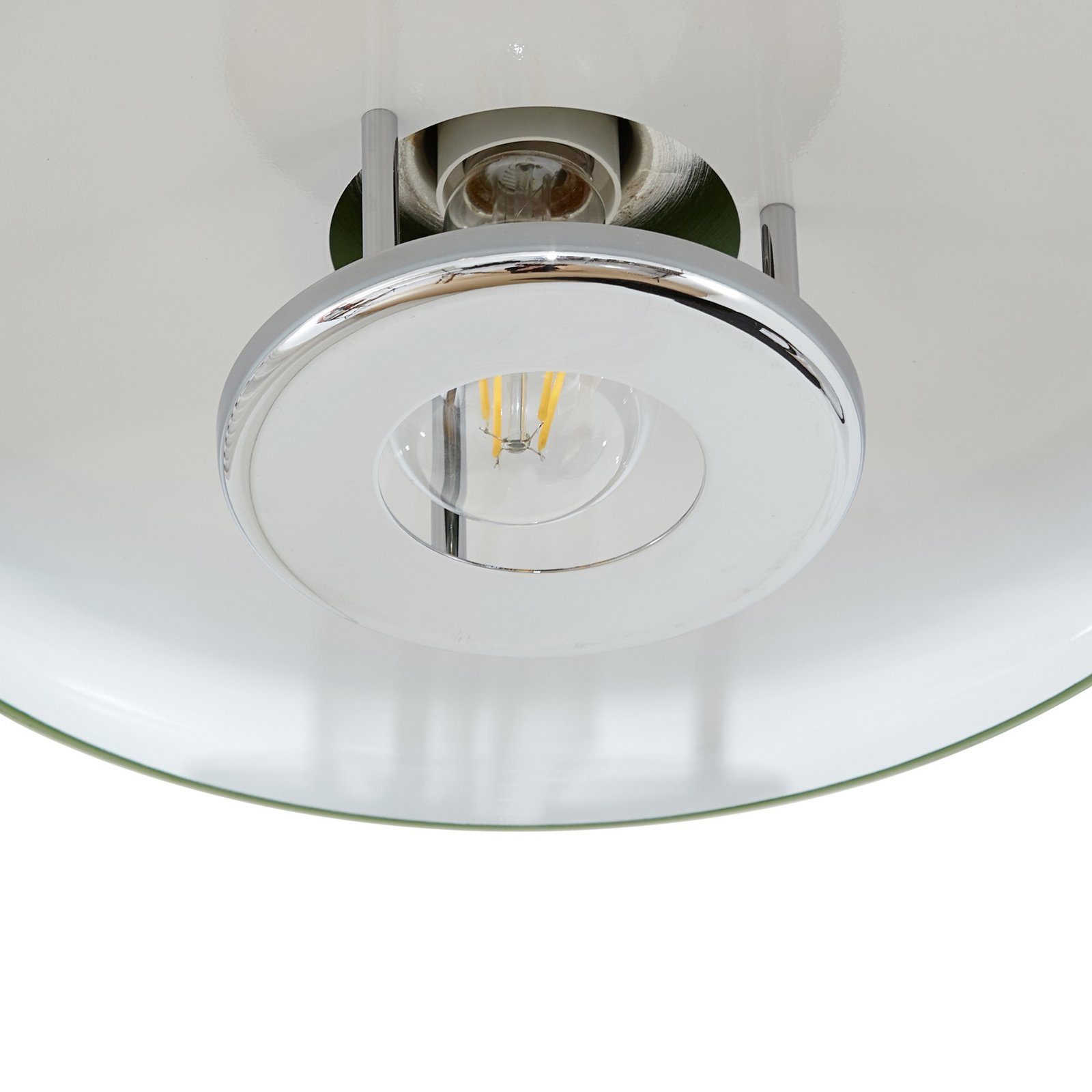 Branford stropní světlo, retro, Ø 35 cm, zelená, kov - Lindby