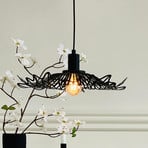 Dyberg Larsen Flora hanging light, matt black, Ø 40 cm, metal