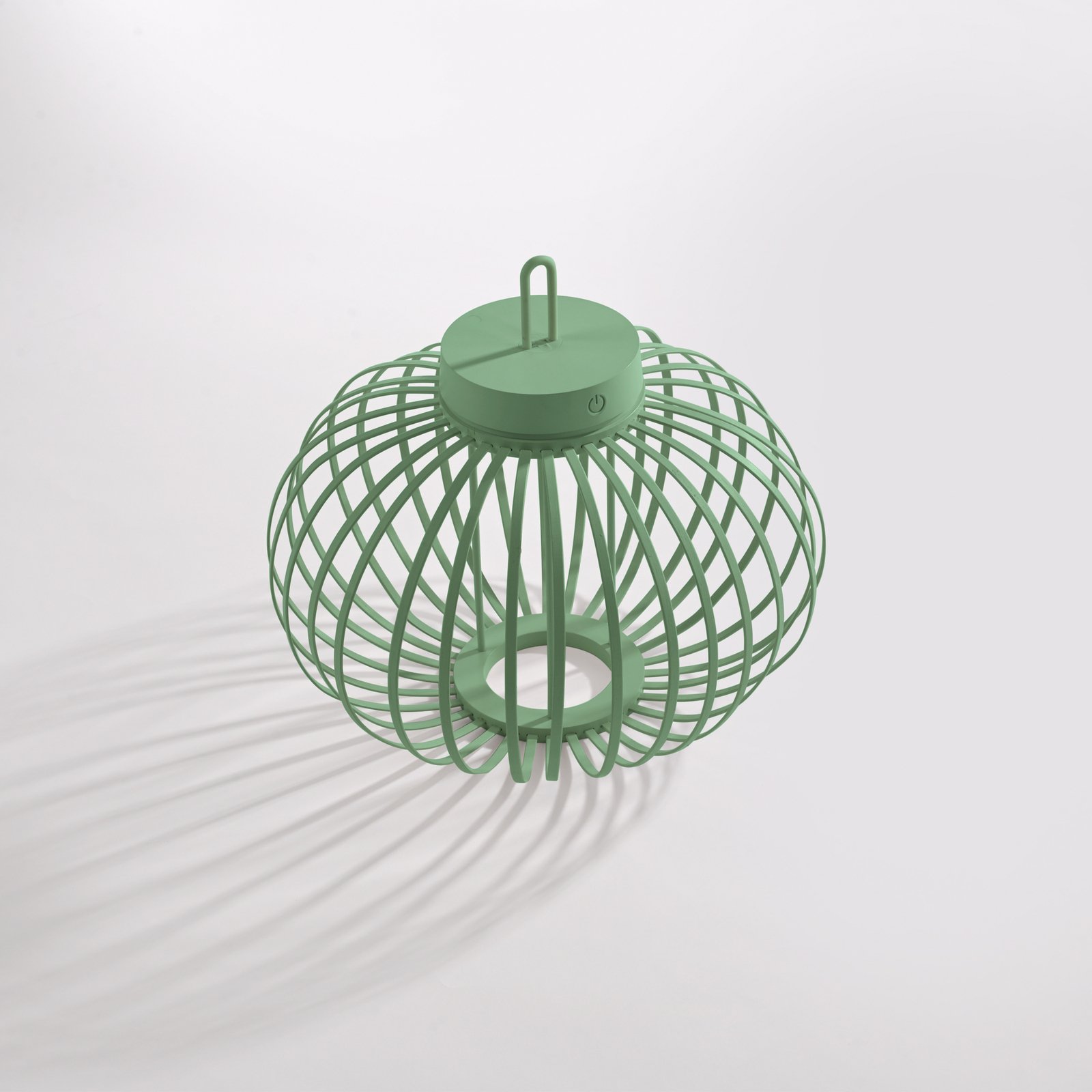 JUST LIGHT. Akuba LED įkraunama stalinė lempa, žalia, 33 cm, bambukas