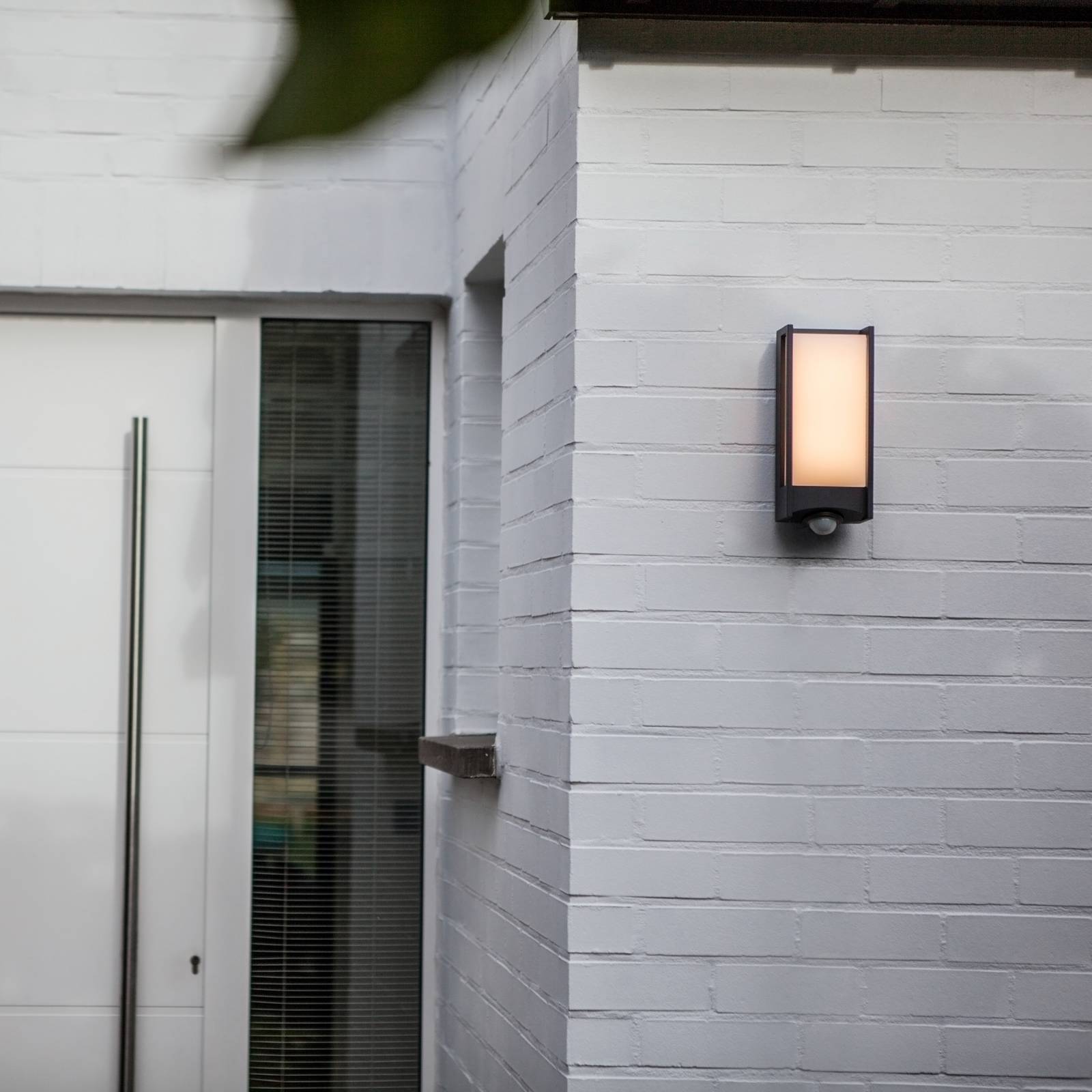  Lutec Lutec Qubo Led Sensor-activated Outdoor Wall Lamp, Dark Grey, Height 27 Cm, Ip54 