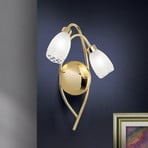 Aplică CARLA, culoare alamă Înălțime 35 cm Metal/sticlă 2 becuri.