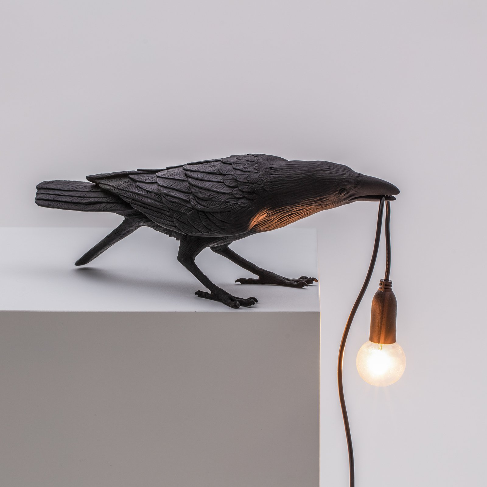 SELETTI Bird Lamp speelse LED tafellamp, zwart