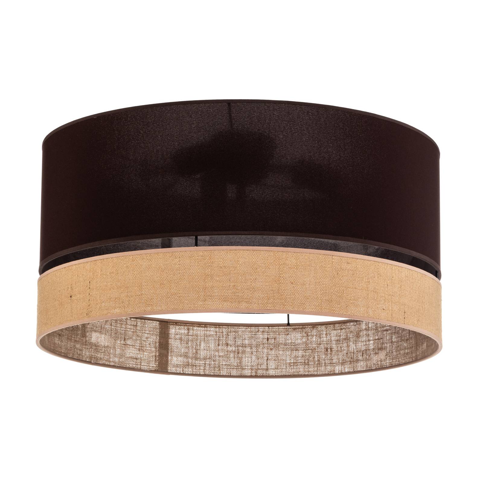 Euluna Levo Deckenleuchte, Ø60cm, jute/dunkelbraun