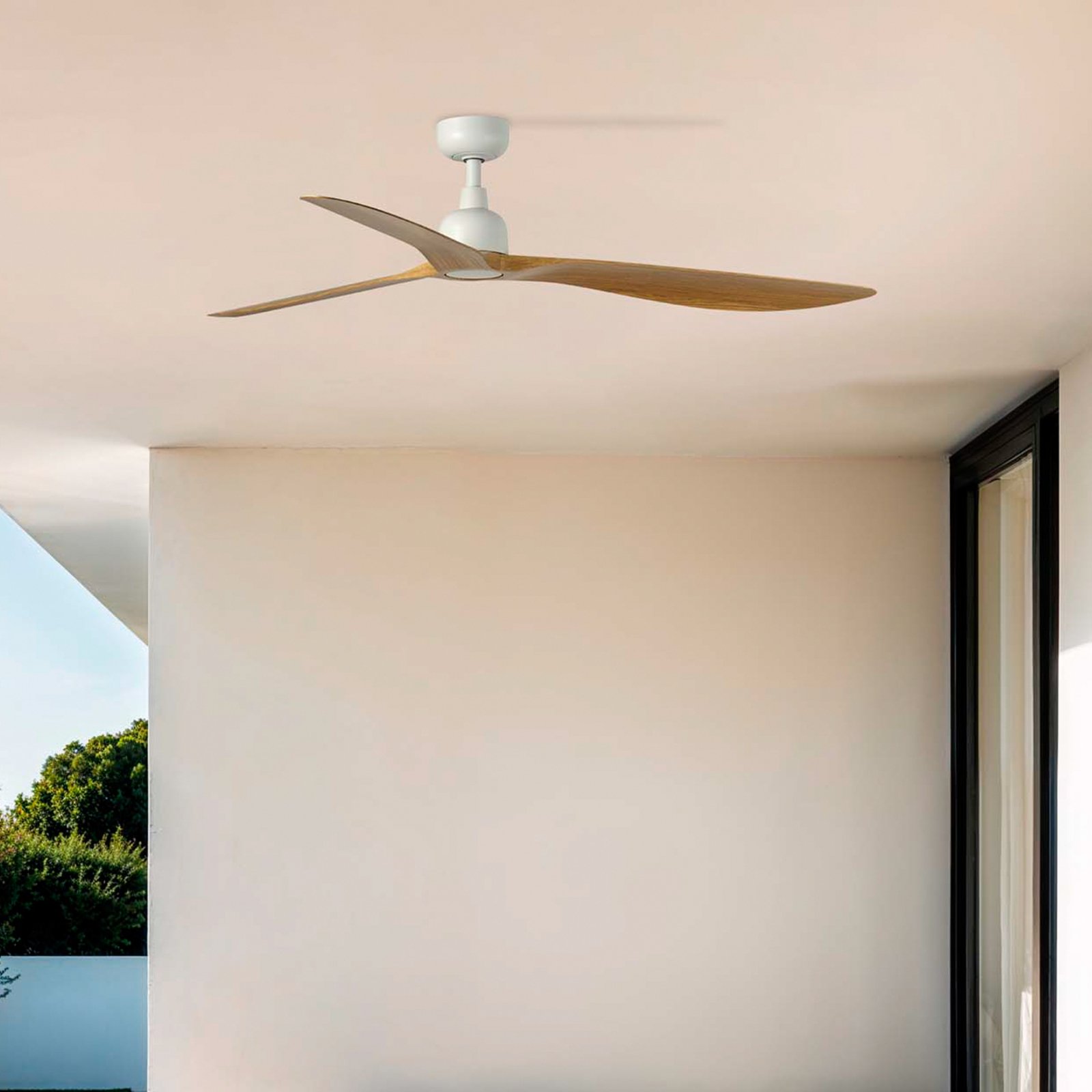 Outwood mennyezeti ventilátor, barna, DC, csendes, Ø 150 cm, IP44