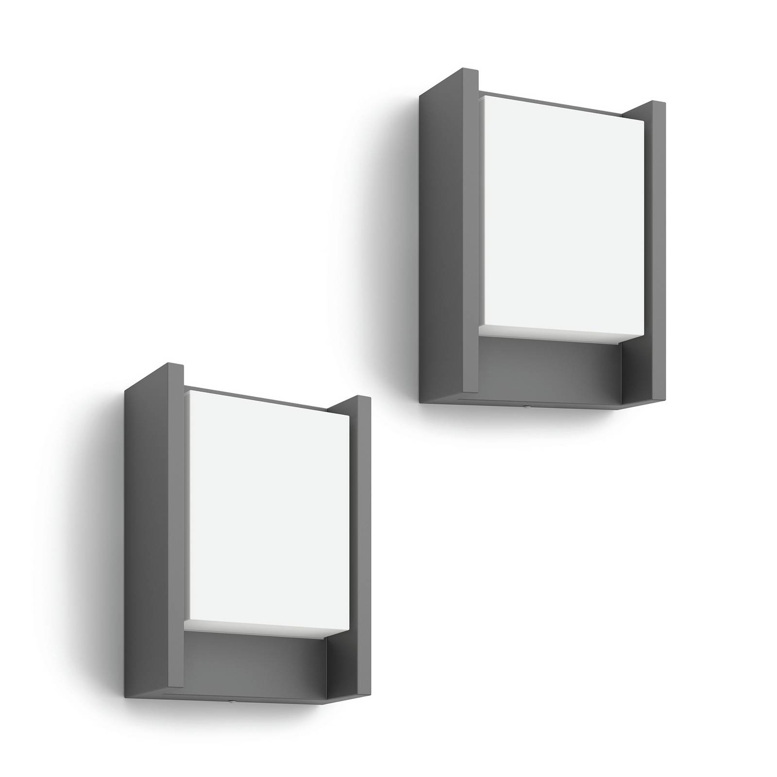 Philips LED-Außenwandleuchte Arbour 1-flg. 2er-Pack, 2.700 K
