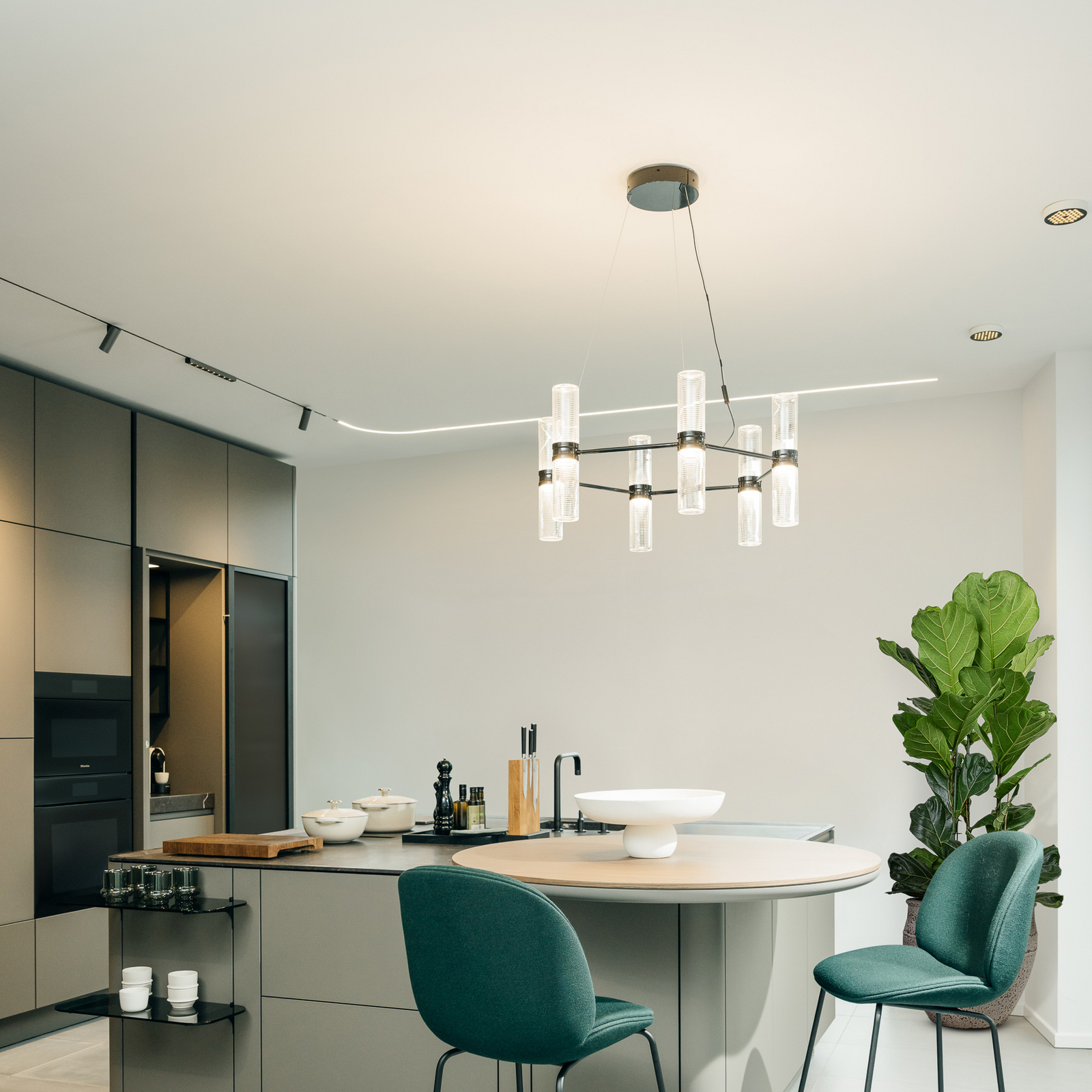 Artemide LED viseća svjetiljka Zephyr Exagonal crna, Ø 77 cm