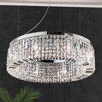 Sparkling crystalhanging lamp Ring 80 cm chrome