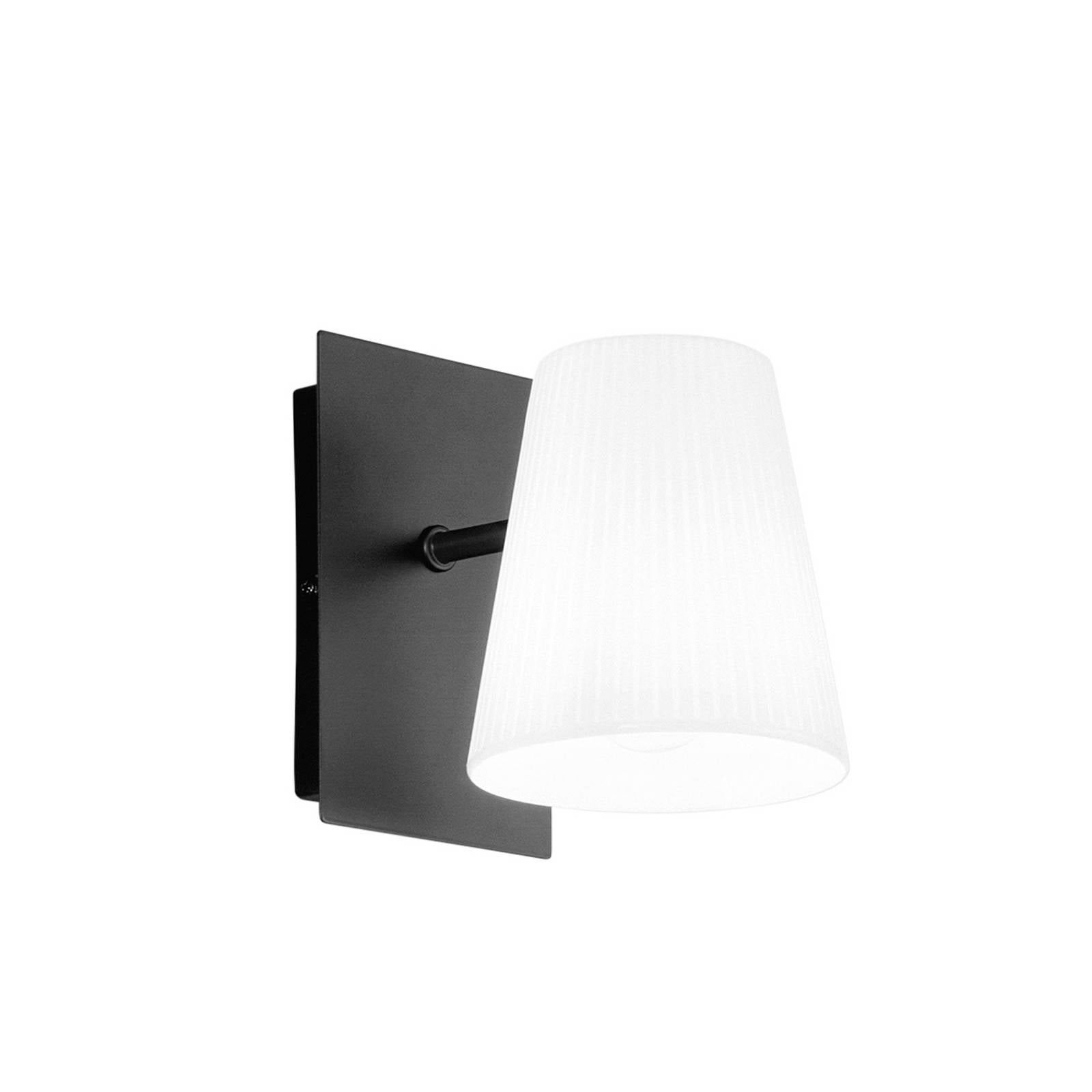 Wandlampe Cult, schwarz/weiß, Breite 11 cm, Metall/Textil