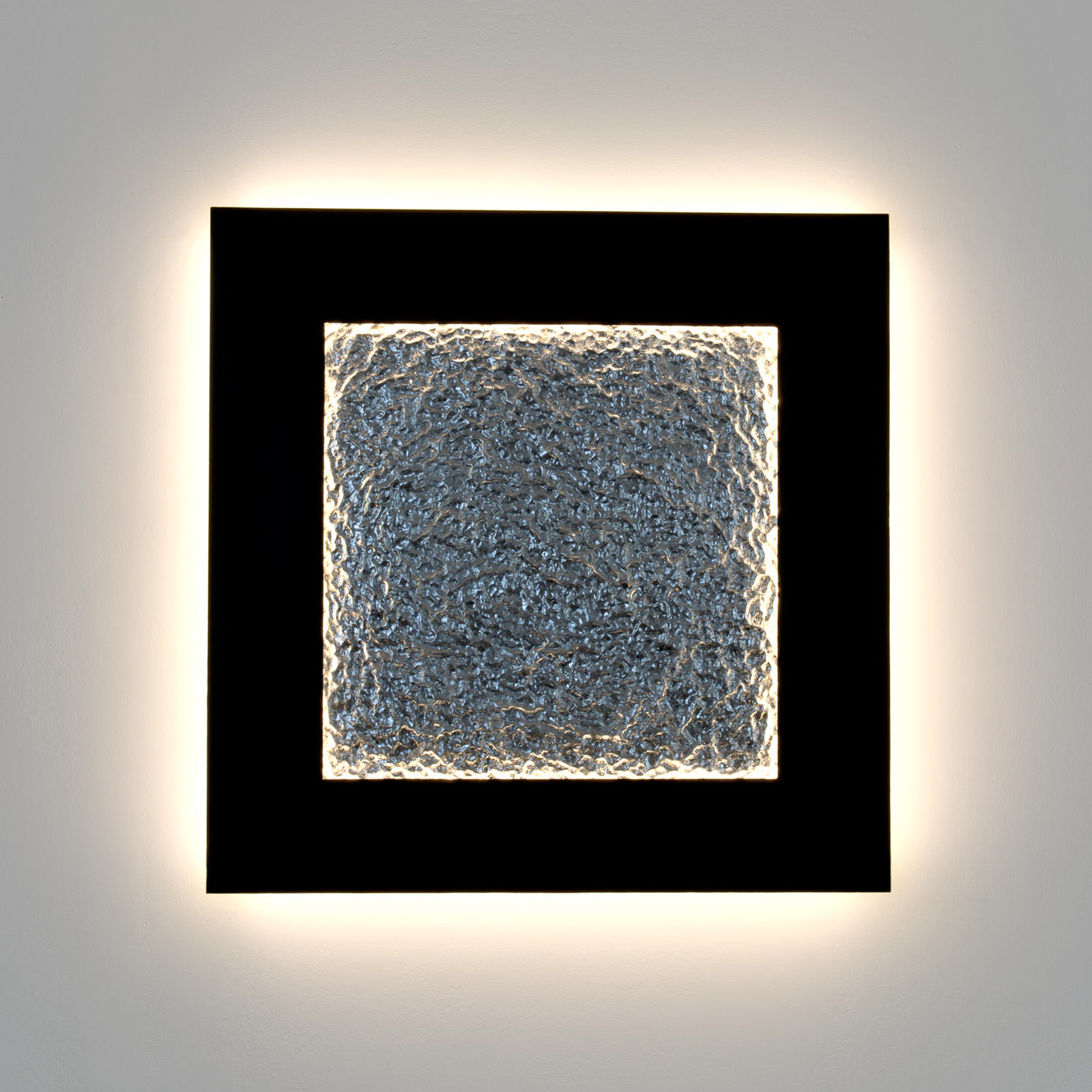 Plenilunio Eclipse aplique de pared LED, marrón/plateado, 80 cm