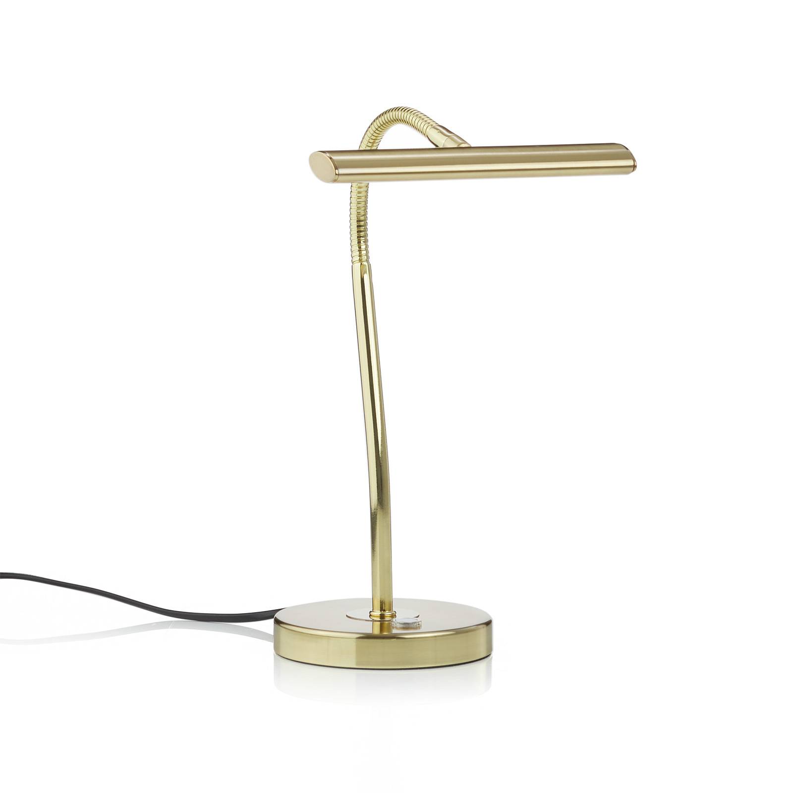 Messingfarbene LED-Tischleuchte Curtis