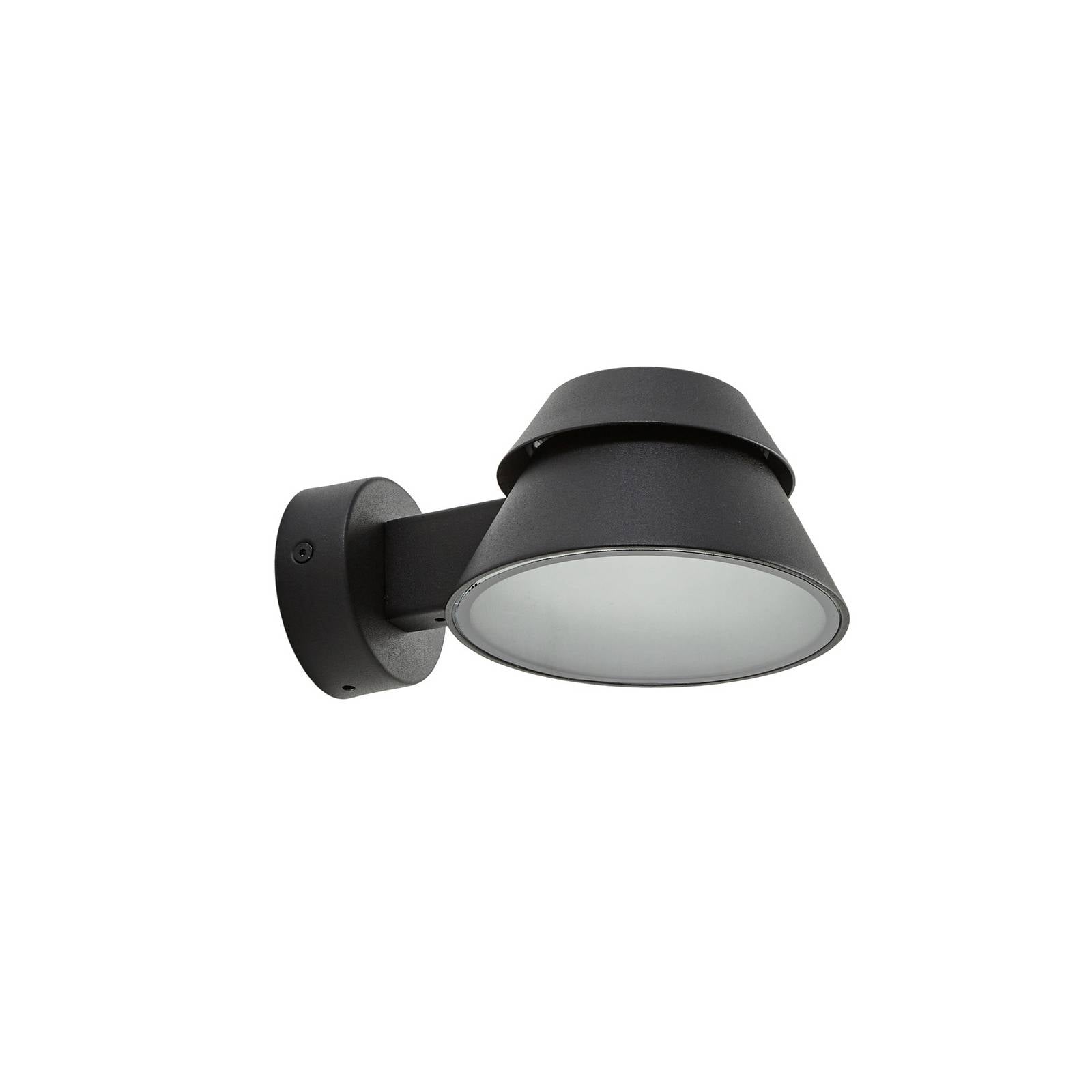 Lucande LED-Außenwandleuchte Moena, schwarz, Metall, IP44