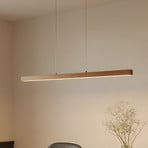 Suspension LED Lucande Nihalo, bois, 122 cm, à intensité variable, CCT