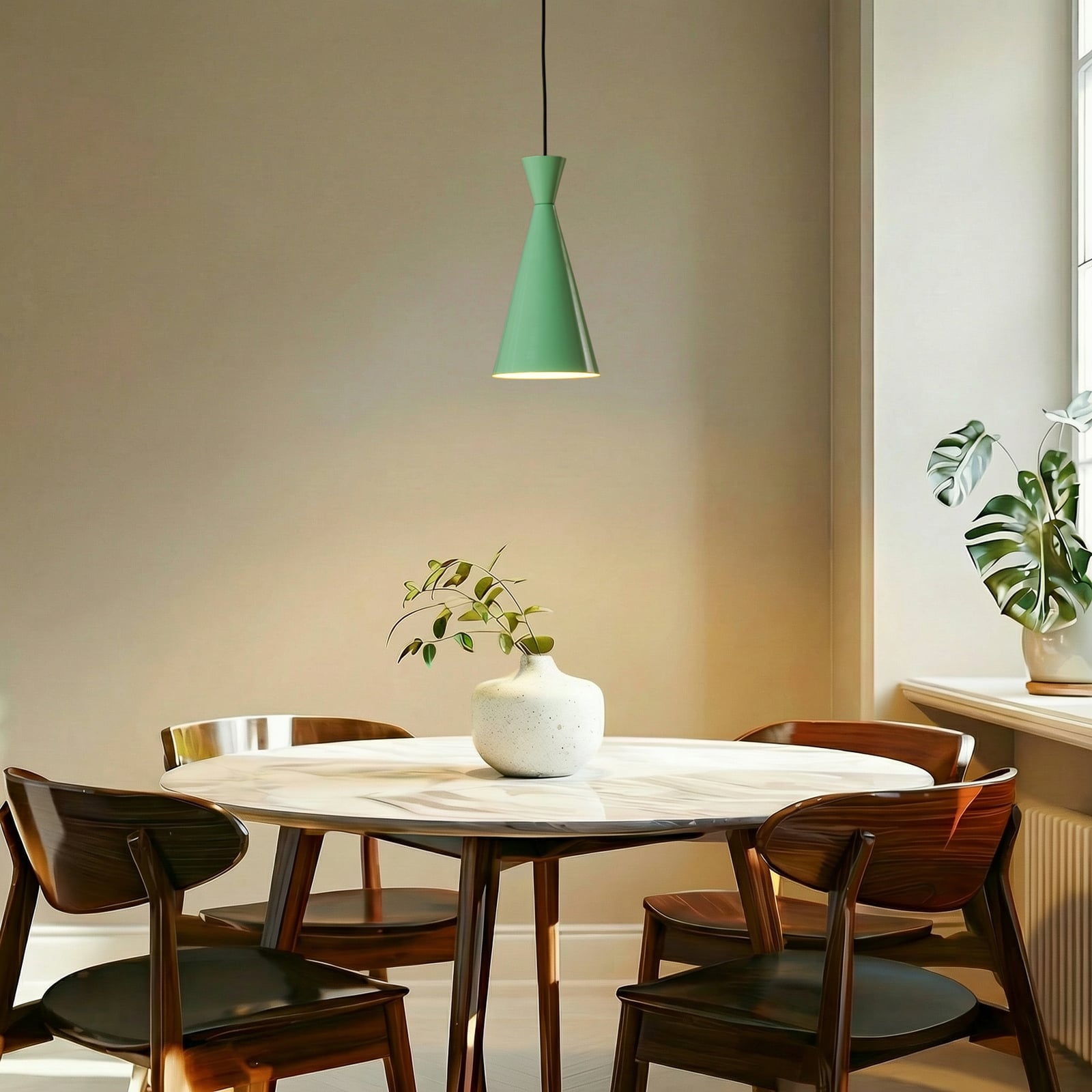 Hängeleuchte Glenora, mintgrün/weiß, Metall, Ø 18 cm