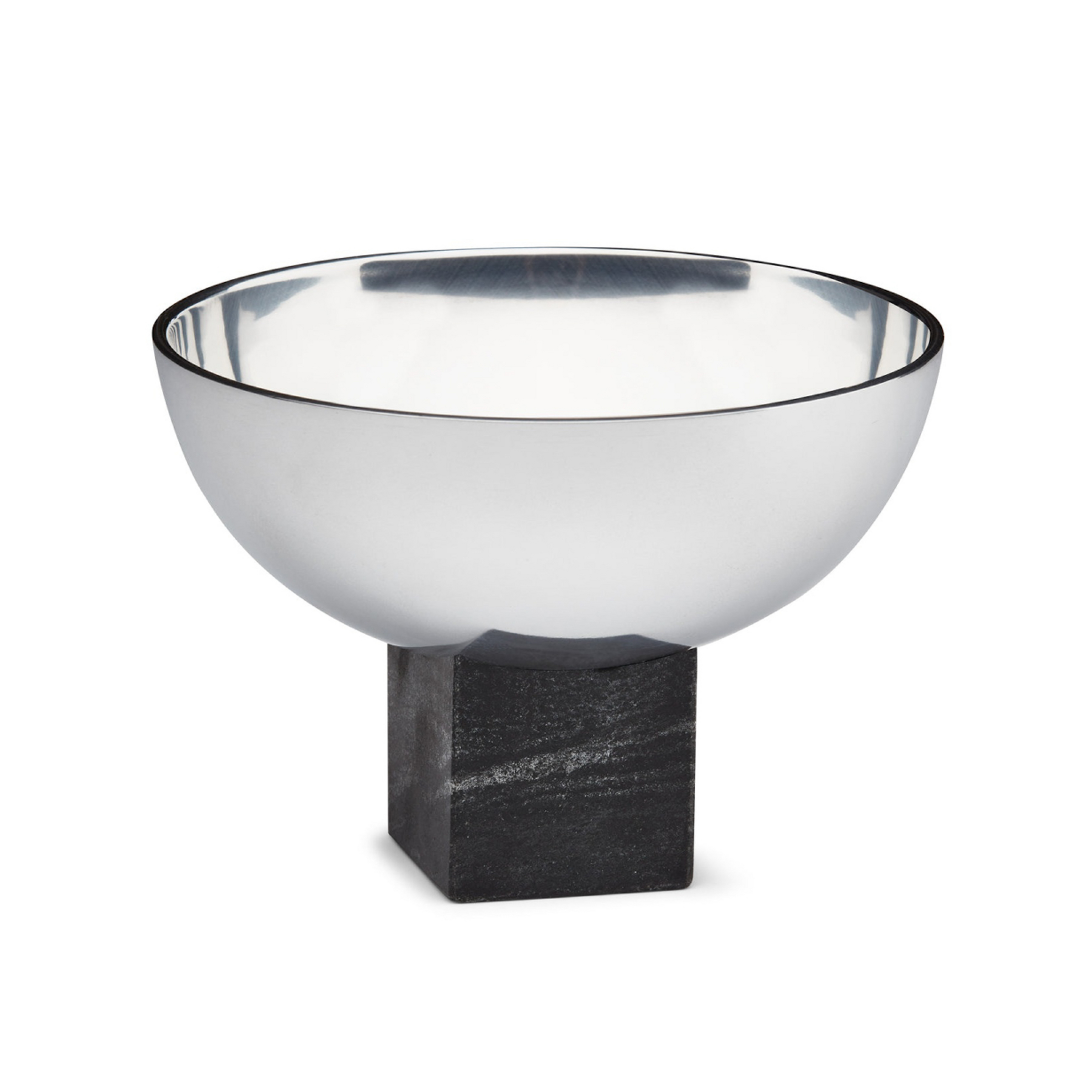 Bol Sapoto, negru/argintiu, Ø 14 cm, aluminiu, marmură - GEJST