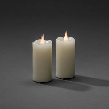LED wax candle cream light colour amber Ø5cm 2-set