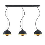 Gretja 3 Pendant Black/Gold - Lindby