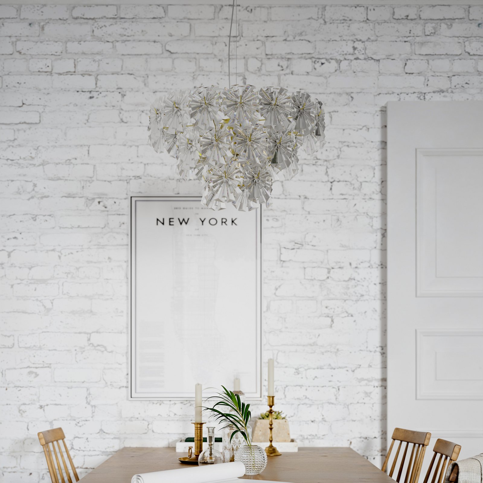 Lámpara colgante Lorraine de By Rydens, Ø 52 cm, transparente