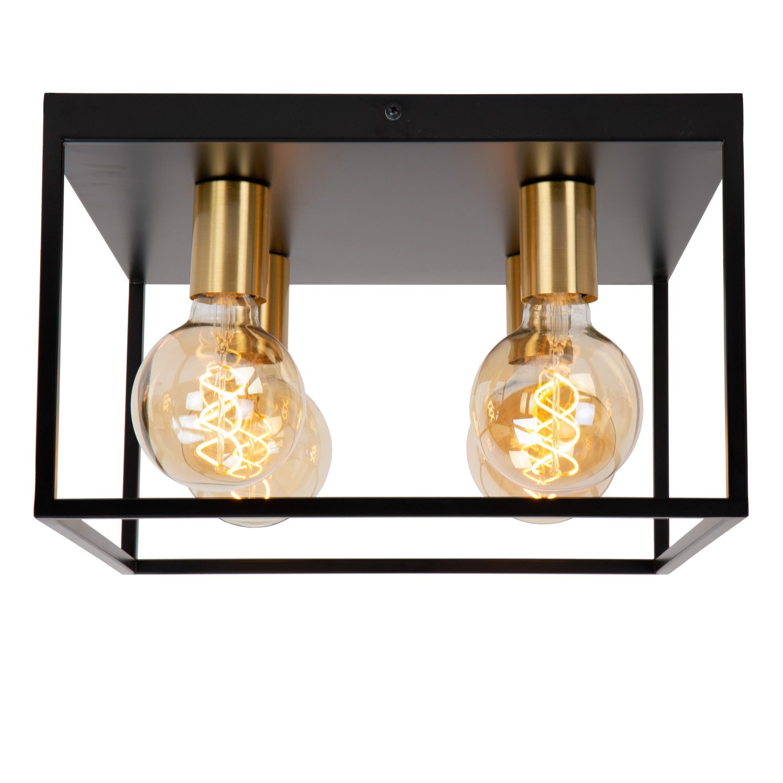 Ruben ceiling light, black, 36 cm, 4-bulb, metal, E27